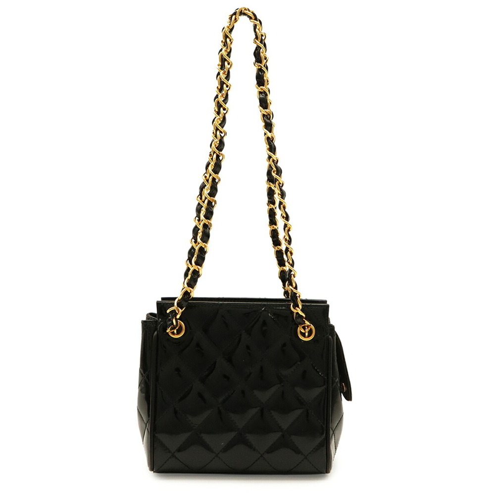CHANEL Black Leather Shoulder Bag